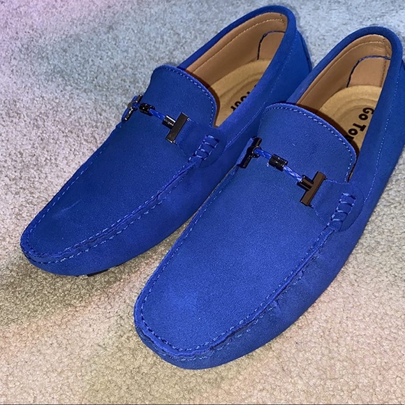 BRAND NEW MENS BLUE PENNY LOAFERS NWT - Picture 4 of 5